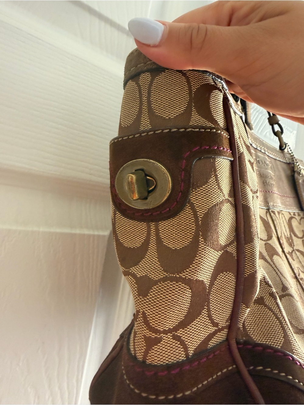 Vintage Y2K Coach Signature Gallery Tote 8K49 - Well Loved / Casual Use - Picture 11 of 16